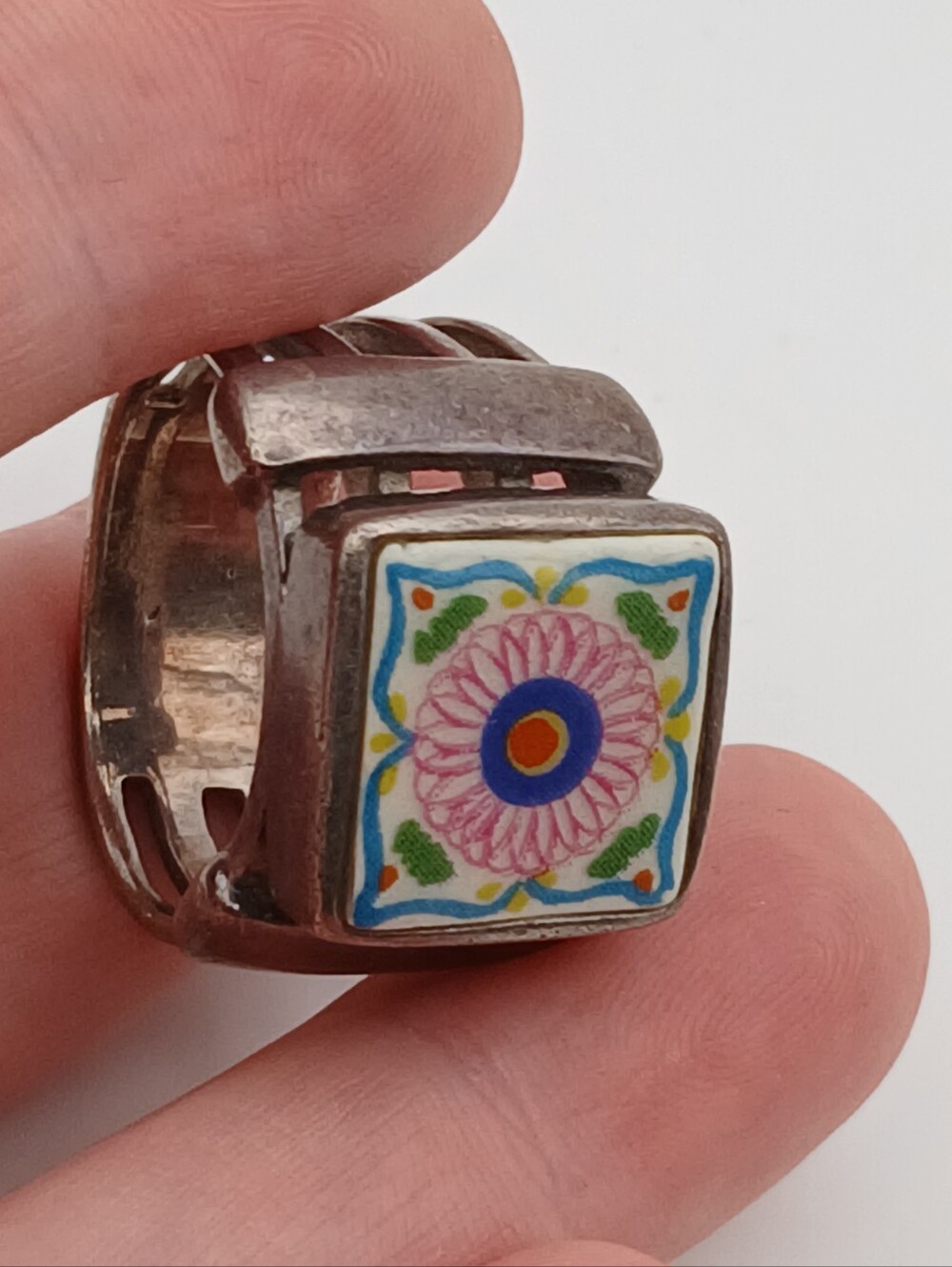 Barse Thai Marked 925 Colorful Silver Ring Size 9